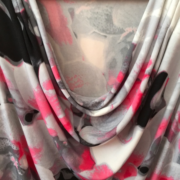 Calvin Klein (PM) gray V neck draped blouse - Picture 4 of 4